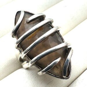 Ilaria Sterling Silver Gemstone Statement Ring Size 7 Weight 17 Grams